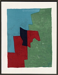 Serge Poliakoff: Original-Lithographie in Rot, Gr�n und Blau 1961 'Composition rouge, verte et bleue' - Drucke