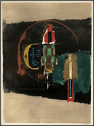 Johnny Friedlaender: Aquatintaradierung 'A contretemps' (Offbeat) Musik, 1980, signiert - Originale | Drucke