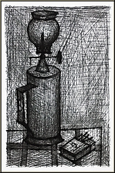 Bernard Buffet: Radierung 'Recherche de la Puret�' (Auf der Suche nach Reinheit) Stillleben 1953 - Druckgrafik