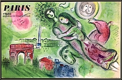 Marc Chagall: Paris l'Opéra, Plafond de Chagall, Romeo und Julia, Originalplakat 1964, Mourlot Künstlerplakate