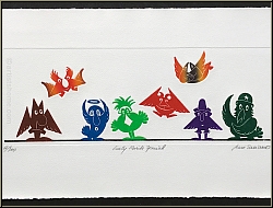 Jean Sariano: 'Early Birds' - Der frühe Vogel, Frühaufsteher, 1979, Radierung signiert - Bilder | Originale