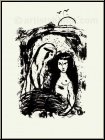 Marc Chagall: Ruth zu F��en des Boas, 1960, Lithographie, Bilder zur Bibel - Originale | R�ckseite der Grafik