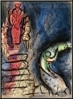 Marc Chagall: K�nig Ahasverus, Original-Lithographie, Bilder zur Bibel