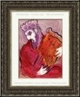 Marc Chagall: K�nig David mit der Harfe, 1956, Original-Lithographie Verve Bibel Bilder - Rahmenbeispiel