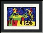 Joan Miro: Der Hund bellt den Mond an (Le chien aboyant � la lune r�veille le coq) 1952, Original Lithographie