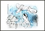 Marc Chagall: Derriere le miroir 225 von 1977, Original Lithographie 'Das Dorf' (Le village) - DLM | Originale