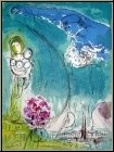 Marc Chagall: Lithographie Place de la Concorde 1952, Paris Eiffelturm