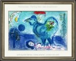 Marc Chagall: 'Hahn in der Landschaft - Paysage au coq' 1958, Fisch mit Geige, Fl�tist (Lieferung ungerahmt)