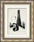 Chagall: Sehr seltene Original-Lithographie f�r Derriere le miroir 66-67-68 'Paris' - Lithographien | Werke