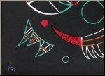 Wassily Kandinsky: 'Kometen' Com�tes, Detailansicht mit dem gedruckten Monogramm und der Datierung