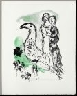 Marc Chagall: Liebespaar mit Vogel, 1969, Original-Lithographie B�tten