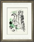 Marc Chagall: Liebespaar mit Vogel 1969, Original-Lithographie auf B�tten - Lithographien | Bilder | Werke