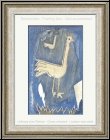 Georges Braque: Zwei Pfauenv�gel 'Deux paons' 1952, Lithographie in Lavendelblau f�r Verve - Werke | Bilder