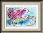 Marc Chagall: Die Bucht - La Baie 1962. Original-Lithographie, Vogel und Liebespaar, Urlaub - Grafik | Drucke