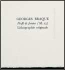 Georges Braque: Original-Lithographie 'Profil de femme' 1955 auf Arches B�tten, Text auf der R�ckseite | Werke