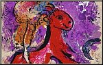 Marc Chagall: 'Kunstreiterin auf rotem Pferd' - L'�cuy�re au cheval rouge, 1957 | Zirkus | Clown | Druckgrafik