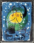 Joan Miro: Figur auf blauem Grund, 1957, Original Lithographie