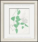 Andr� Beaudin: Original-Lithographie 'Feuilles �vad�es' 1972 Stillleben mit hellgr�nen Bl�ttern u. Spinnennetz