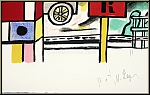 Fernand L�ger: Lithographie La Ville 1959, signiert Nadia L�ger 'La pompe � essence' (Tankstelle, Zapfs�ule)