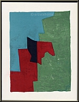Serge Poliakoff: Original-Lithographie in Rot, Gr�n und Blau, 1961